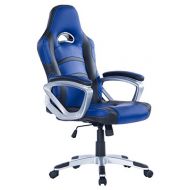 Killbee Large Ergonomic Gaming Chair High Back Swivel Executive Office Chair Height Adjustable PU Leather Bucket Seat Task Chair (Blue)