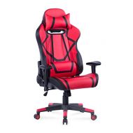Killbee Large Gaming Chair Reclining Computer Chair Ergonomic Racing Chair High Back Swivel Executive Office Chair, Computer Desk Chair with Headrest and Lumbar Support (Red)