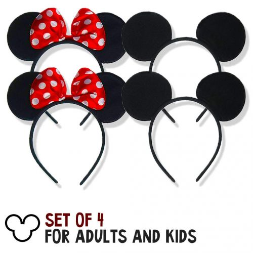  Killers Instinct Outdoors SET OF 4 Mickey Mouse Ears headband minnie Mouse Ears for minnie Mouse costume for women / girls Mickey Mouse Ears for Mickey Mouse costume for men / boys christmas Mickey Ears mic