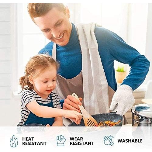  [아마존베스트]Killers Instinct Outdoors 1pair Heat Resistant Gloves Oven Gloves Heat Resistant With Fingers Oven Mitts Kitchen Pot Holders Cotton Gloves Kitchen Gloves Double Oven Mitt Set Oven