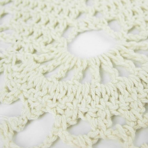  kilofly Crochet Cotton Lace Table Placemats Doilies Set, 2pc, Oblong, Beige,15 x 23 inch