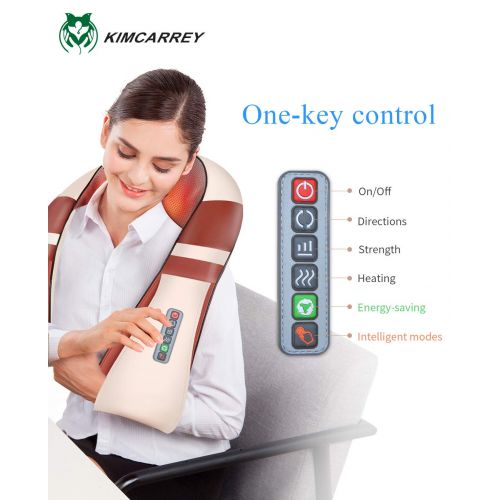  Kim Carrey Neck & Shoulder Massager with Heat,deep Tissue kneading Electric Back Massage for...