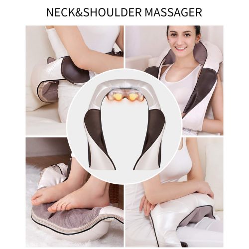  Kim Carrey Neck & Shoulder Massager with Heat,deep Tissue kneading Electric Back Massage for...