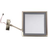 Kimball & Young 91273HW Single-Sided Led Square Wall Mirror 8 Frame, Brushed Nickel