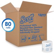 [아마존 핫딜]  [아마존핫딜]Kimberly-Clark Professional Scott Essential Professional 100% Recycled Fiber Bulk Toilet Paper for Business (13217), 2-PLY Standard Rolls, White, 80 Rolls / Case, 506 Sheets / Roll