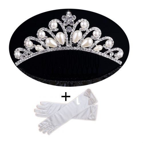  KimmyKu White Floral Wreath Veil Crown Girls First Communion Costume Accessories