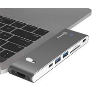 USB C Hub, Kimwood Thunderbolt 3 for MacBook Pro 20172016 13 15, 7in2: USB-C 100W Power Delivery, USBC 5Gbps Data, 4K HDMI, microSDSD Card Reader, 2xUSB 3.1 Ports