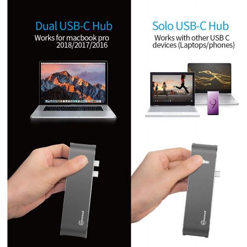  USB C Hub, Kimwood Thunderbolt 3 for MacBook Pro 20172016 13 15, 7in2: USB-C 100W Power Delivery, USBC 5Gbps Data, 4K HDMI, microSDSD Card Reader, 2xUSB 3.1 Ports