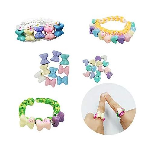  [아마존베스트]Loom Kit, Rubber Bands Refills Set for Kids Bracelet Loom Craft, 10000pcs in 28 Different Colors, 10 Packs S clips, 4 Packs Colorful Beads, 1 Pack Alphabet Beads, 4 Packs Loom Char