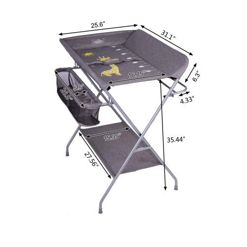  Kinbor Baby Changing Table Folding Diaper Station Nursery Organizer for Infant