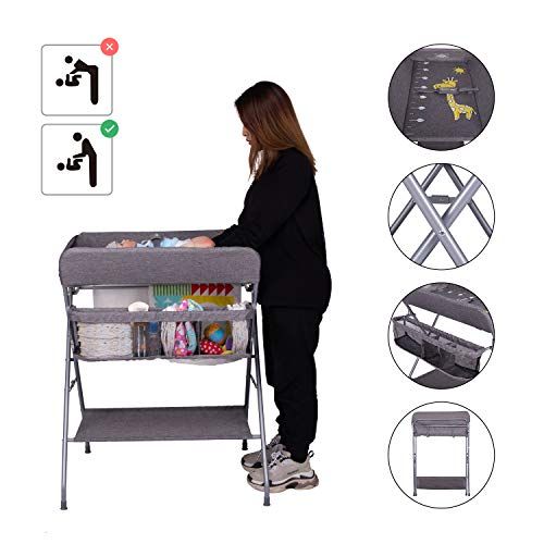  Kinbor Baby Changing Table Folding Diaper Station Nursery Organizer for Infant