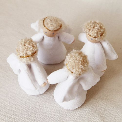  KindLovelyToys Set of 8 Waldorf dolls angels 4 inch (11 cm) pocket doll party favours doll christmas doll