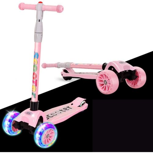  Kinder Roller Dreiradscooter Roller 2-6-8-12 Vierrad-Blitz-Schaukel-Pendelauto fuer Kinder FANJIANI (Farbe : Rosa, groesse : 5cm)