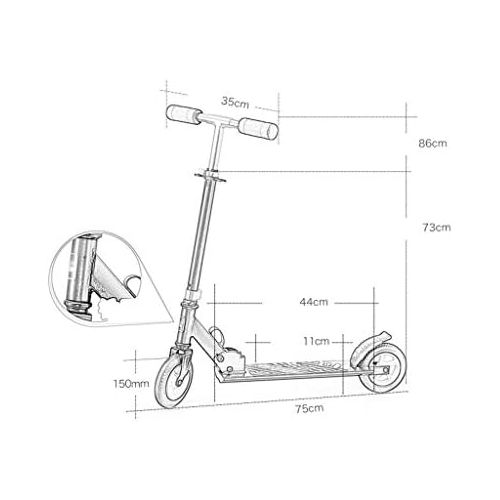  Kinder Roller Dreiradscooter Roller mit DREI Radern faltender Roller-Gleitblock-doppeltes hinteres Rad Yo Auto 3-6-9 Skateboard FANJIANI (Farbe : Schwarz)