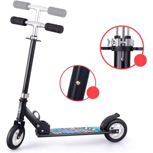  Kinder Roller Dreiradscooter Roller mit DREI Radern faltender Roller-Gleitblock-doppeltes hinteres Rad Yo Auto 3-6-9 Skateboard FANJIANI (Farbe : Schwarz)