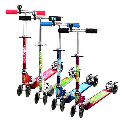  Kinder Roller Dreiradscooter 2-4-5 Jahre altes Baby Slide Auto 4-Rad Flash Folding Scooter FANJIANI (Farbe : Lila)