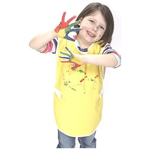  [아마존베스트]KinderSmock Sleeveless Vinyl Art Smock Yellow 37 L x 15 W