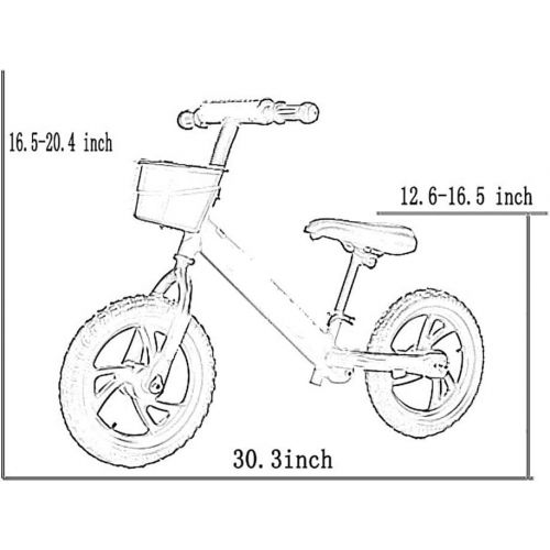  Kinderfahrrader Kinder Fahrrad,Zweirad-schiebe Kinderwagen Kostenloser fahrradverleih fuss Sport Balance Fahrrad Kind Geburtstagsgeschenk-Rot 30.3Zoll