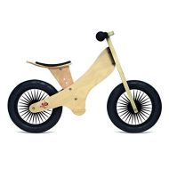 Kinderfeets Retro - Wooden balance bike with foot pegs, adjustable seat and EVA airless tires.