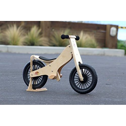  Kinderfeets Retro - Wooden balance bike with foot pegs, adjustable seat and EVA airless tires.