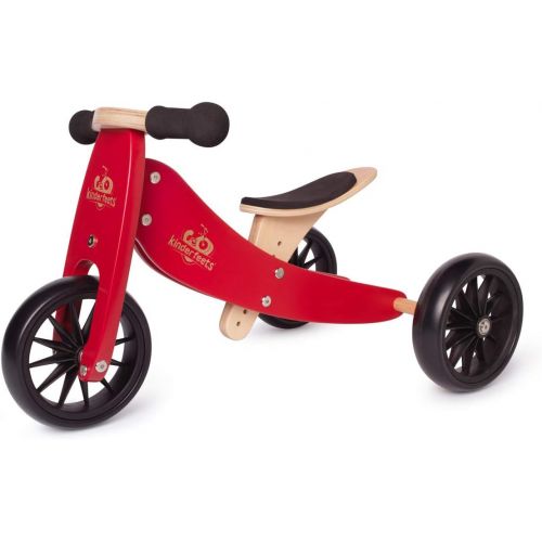  Kinderfeets TinyTot 2-in-1 Wooden Balance Bike and Tricycle - Easily Convert from Bike to Trike Sustainable and Eco-Friendly Adjustable Riding Balance Toy for Kids and Toddlers (Ch