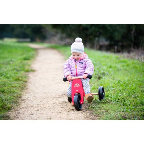  Kinderfeets TinyTot 2-in-1 Wooden Balance Bike and Tricycle - Easily Convert from Bike to Trike Sustainable and Eco-Friendly Adjustable Riding Balance Toy for Kids and Toddlers (Ch