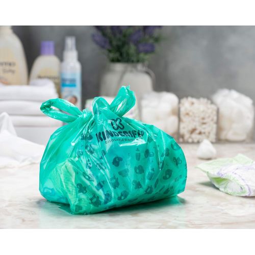  [아마존베스트]Disposable Diaper Bags, by Kinderific, Fresh Scent, Packed in 4 Resealable Ziploc Bags, 400 Bags