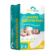 Kindersense Diaper Booster Pads (30 Pack) - Disposable Doubler Pad Cloth Diaper Inserts to Add Absorption and Prevent Leaks - Overnite Diaper & Night Protection- Adhesive Strip to Stay in Plac