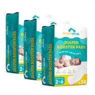 Kindersense Diaper Booster Pads (90 Pack) - Disposable Doubler Pad Cloth Diaper Inserts to Add Absorption and Prevent Leaks - Overnite Diaper & Night Protection- Adhesive Strip to Stay in Plac