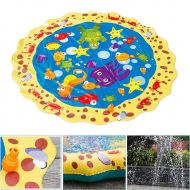 Kindes 39.37 inch Summer Children Play Toy Inflatable Outdoor Water Spray Mat Sprinkler Cushion Beach Toys