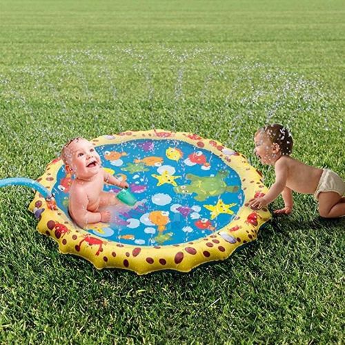  Kindes 39.37 inch Summer Children Play Toy Inflatable Outdoor Water Spray Mat Sprinkler Cushion Beach Toys