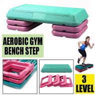 Kinelo 29 Fitness Aerobic Step Platform with 4 Adjustable Risers 4” 6” 8” Exercise Stepper for Home Gym & Cardio Workout