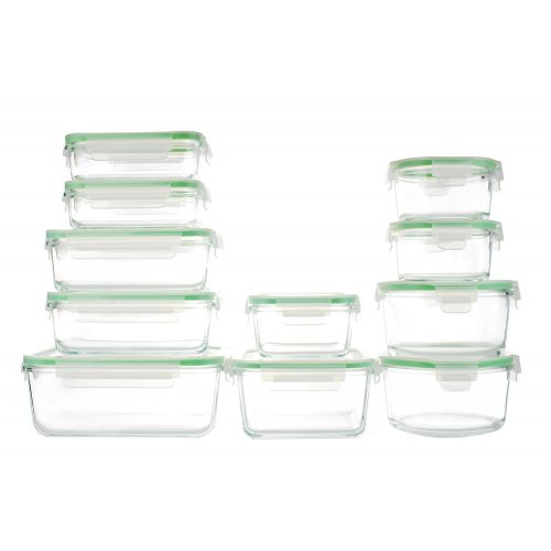  Kinetic 55043 22 Piece Glassworks Series Food Storage Container Set, Clear