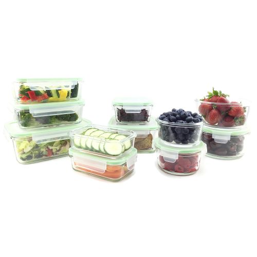  Kinetic 55043 22 Piece Glassworks Series Food Storage Container Set, Clear