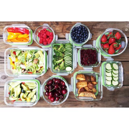  Kinetic 55043 22 Piece Glassworks Series Food Storage Container Set, Clear