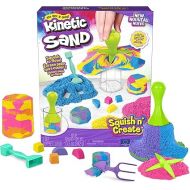 Kinetic Sand, Squish N’ Create Playset, with 13.5oz of Blue, Yellow, and Pink Play Sand, 5 Tools, Sensory Toys for Kids Ages 3 and Up