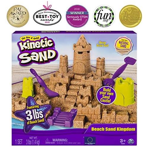  [아마존베스트]Kinetic Sand Beach Sand Kingdom Playset with 3lbs of Beach Sand, for Ages 3 and Up