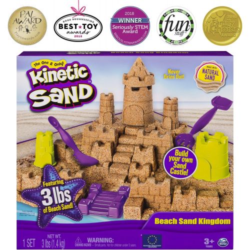  [아마존베스트]Kinetic Sand Beach Sand Kingdom Playset with 3lbs of Beach Sand, for Ages 3 and Up