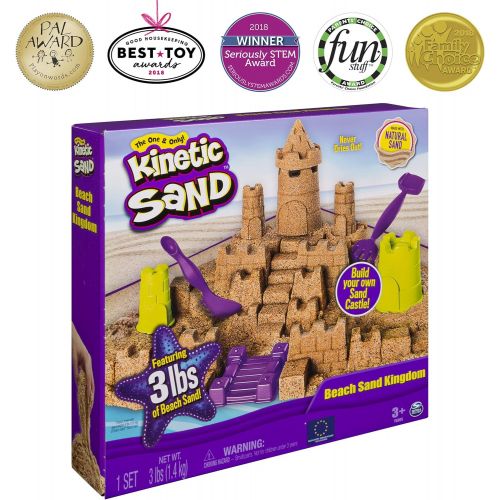  [아마존베스트]Kinetic Sand Beach Sand Kingdom Playset with 3lbs of Beach Sand, for Ages 3 and Up