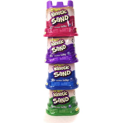  [아마존베스트]Kinetic Sand Neon Colors | Gift Set of 4 Colors - Purple, Blue, Pink & Green 5 oz Containers