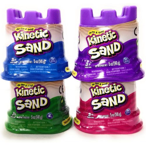  [아마존베스트]Kinetic Sand Neon Colors | Gift Set of 4 Colors - Purple, Blue, Pink & Green 5 oz Containers