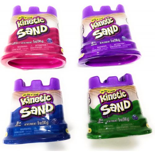  [아마존베스트]Kinetic Sand Neon Colors | Gift Set of 4 Colors - Purple, Blue, Pink & Green 5 oz Containers