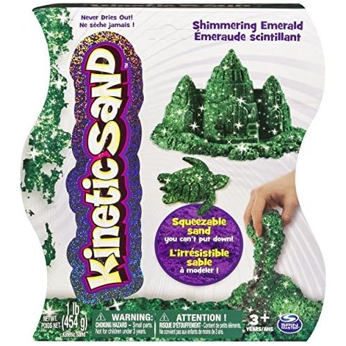  [아마존베스트]Kinetic Sand, 1Lb Shimmering Emerald Green Magic Sand for Ages 3 & Up