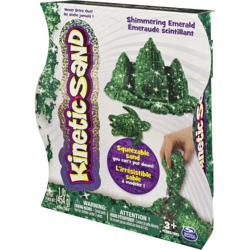  [아마존베스트]Kinetic Sand, 1Lb Shimmering Emerald Green Magic Sand for Ages 3 & Up