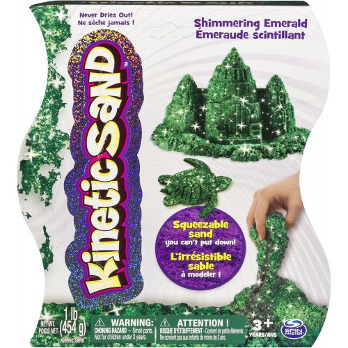  [아마존베스트]Kinetic Sand, 1Lb Shimmering Emerald Green Magic Sand for Ages 3 & Up