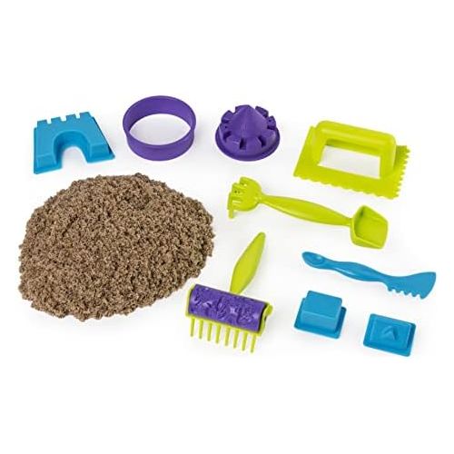  Kinetic Sand, Beach Day Fun Playset with Castle Molds, Tools, and 12 oz. of Kinetic Sand for Ages 3 and Up