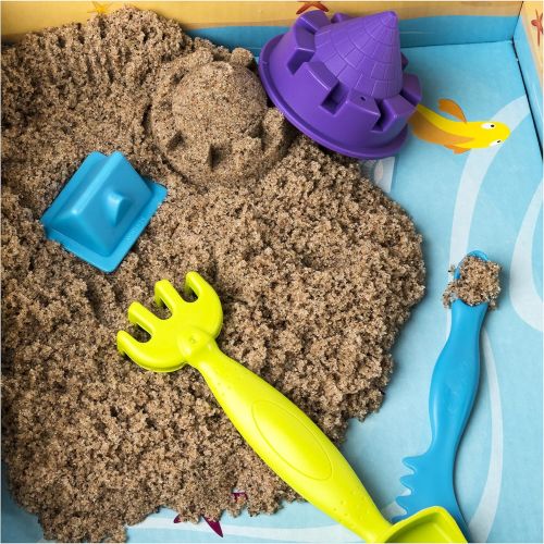  Kinetic Sand, Beach Day Fun Playset with Castle Molds, Tools, and 12 oz. of Kinetic Sand for Ages 3 and Up