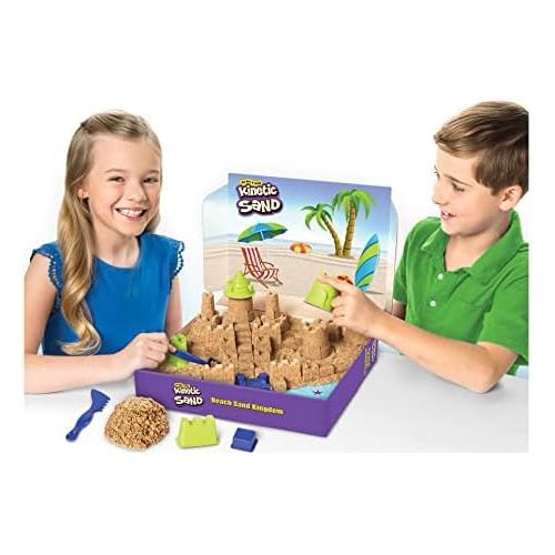  Kinetic Sand Beach Sand Kingdom Playset with 3lbs of Beach Sand, for Ages 3 and Up