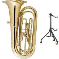 King 1135W 3/4-size Student BBb Tuba and The Hug Stand - Clear Lacquer