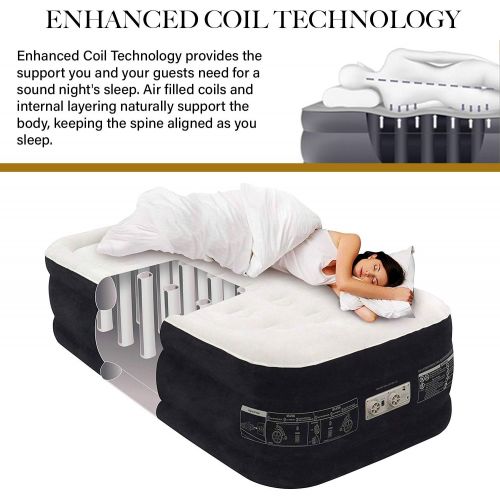  [아마존베스트]You purchased this item on August 30, 2018. King Koil Twin Air Mattress with Built-in Pump - Double High Elevated Raised Airbed for Guests with Comfortable Top ONLY Bed with 1-Year Guarantee